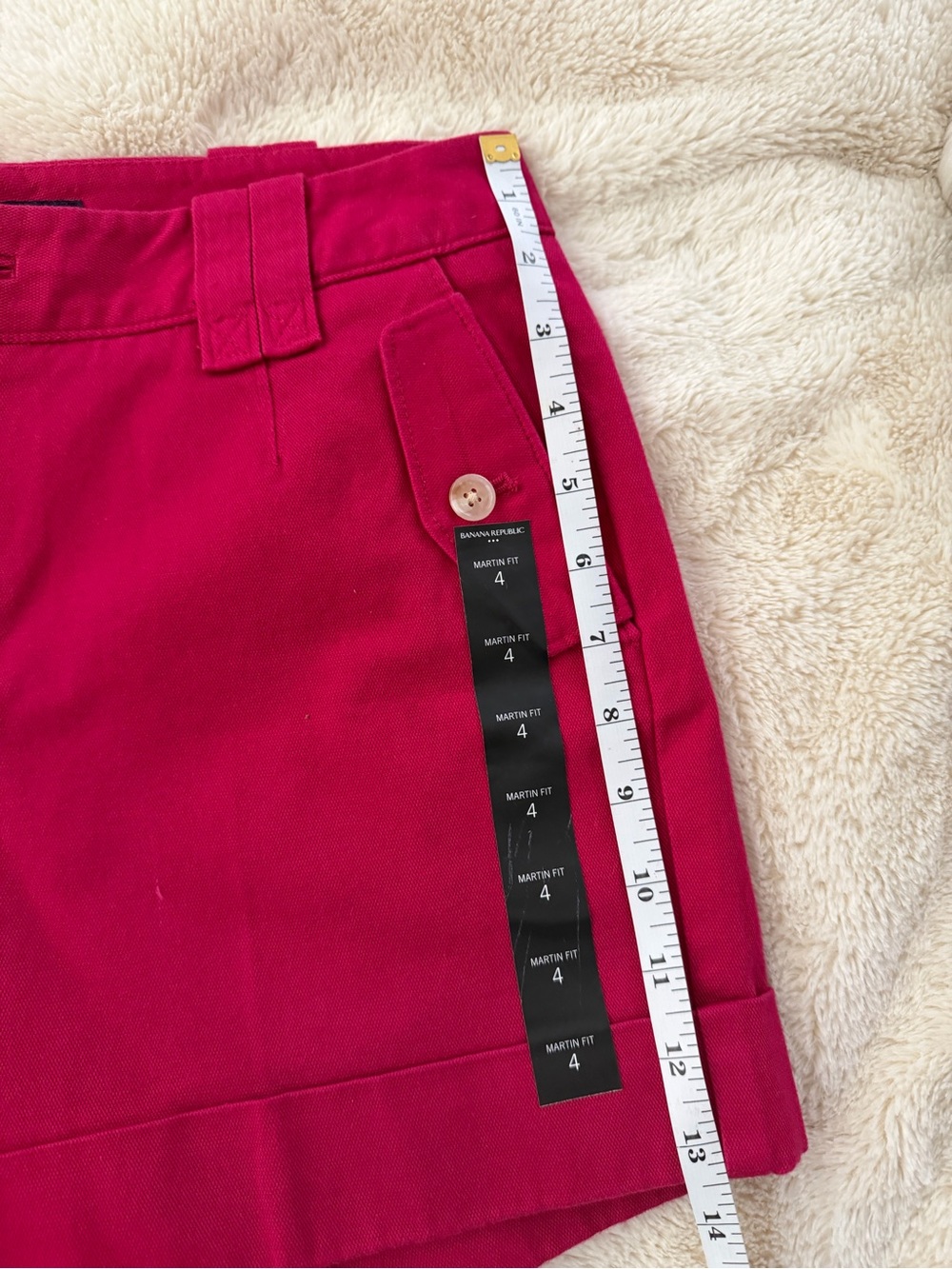 Banana Republic Raspberry Red Cuffed Bermuda Shorts - Picture 6 of 11